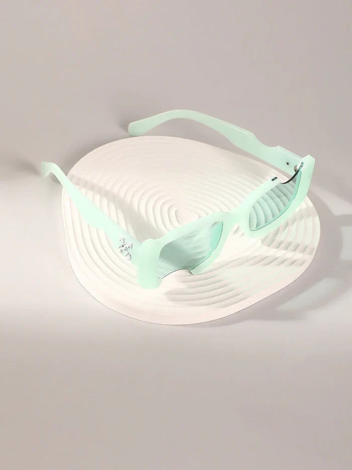 The Crunch Rectangular Sunglasses - Mint Green