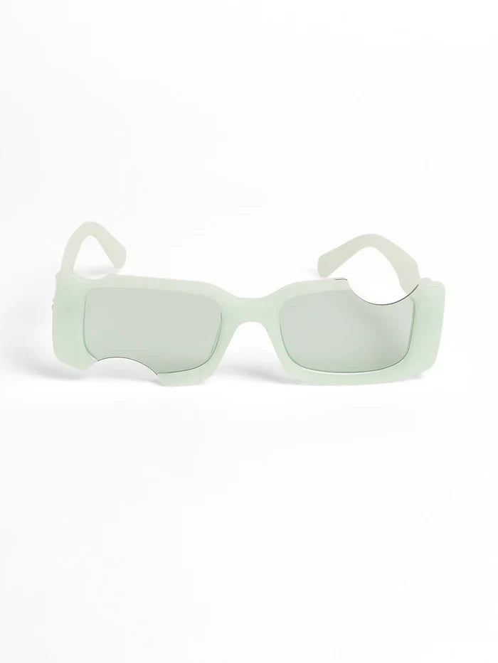 The Crunch Rectangular Sunglasses - Mint Green