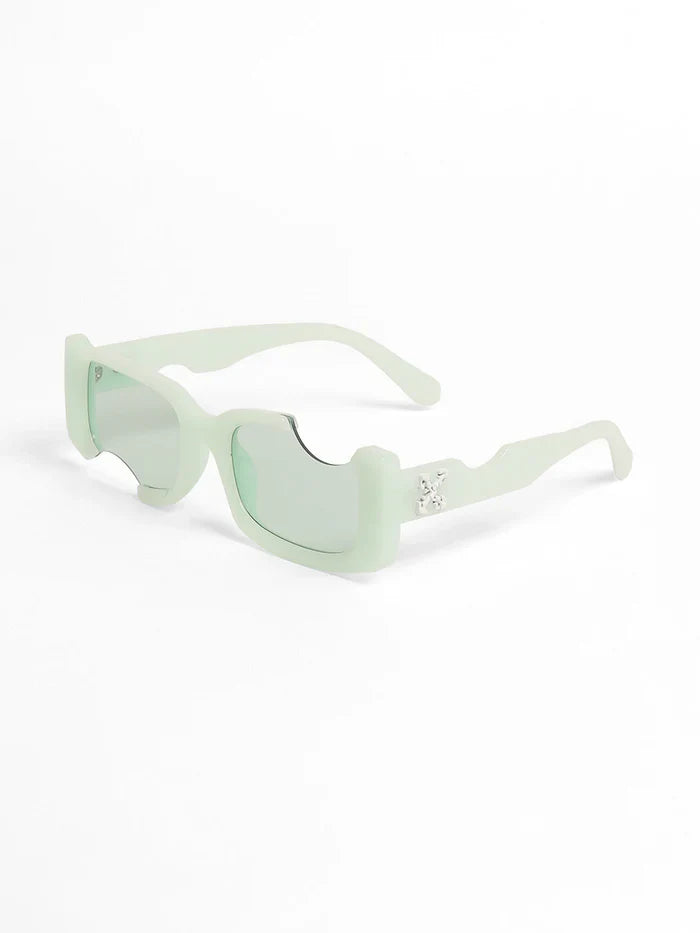 The Crunch Rectangular Sunglasses - Mint Green