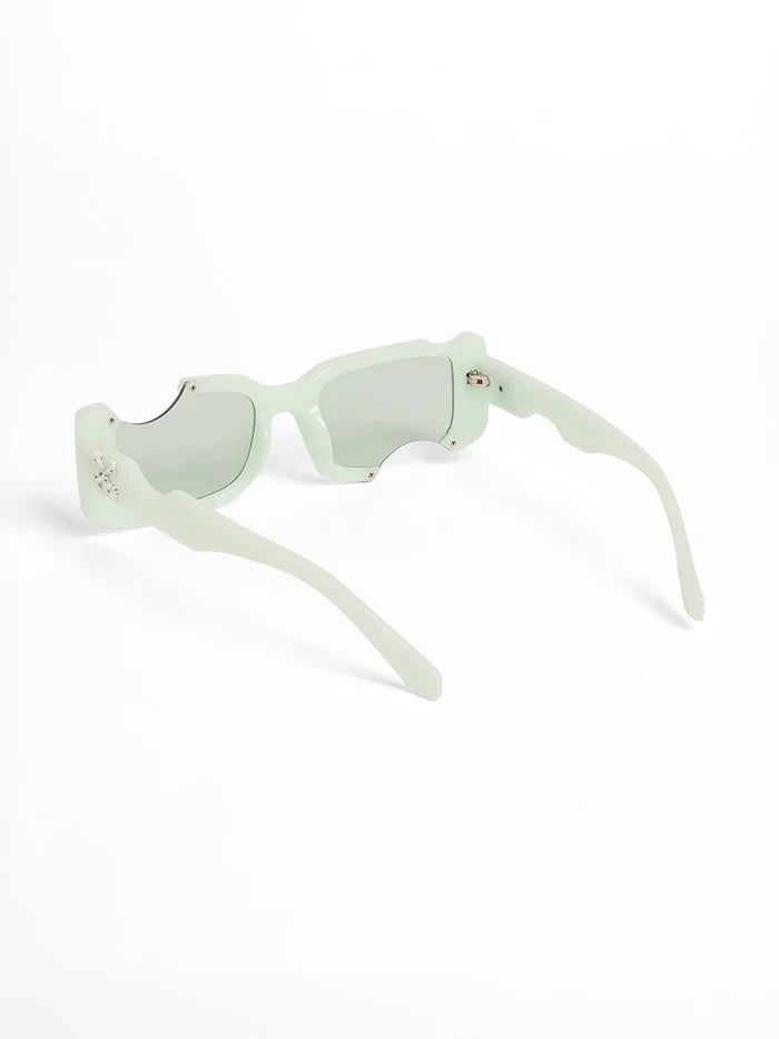 The Crunch Rectangular Sunglasses - Mint Green