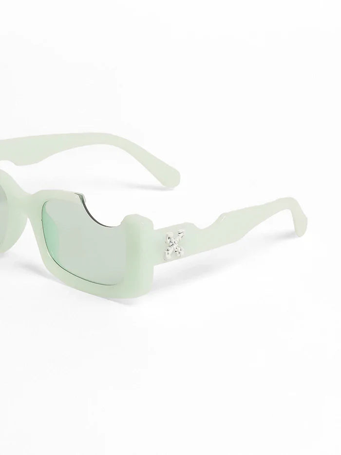The Crunch Rectangular Sunglasses - Mint Green