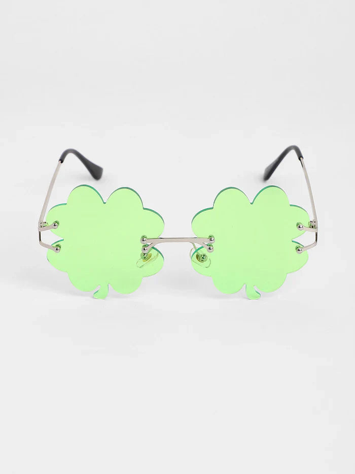 The Clover Rave Round Sunglasses - Shamrock Green