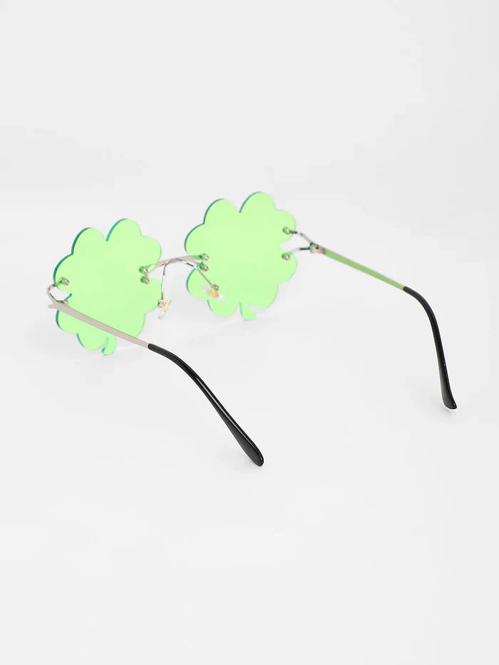 The Clover Rave Round Sunglasses - Shamrock Green