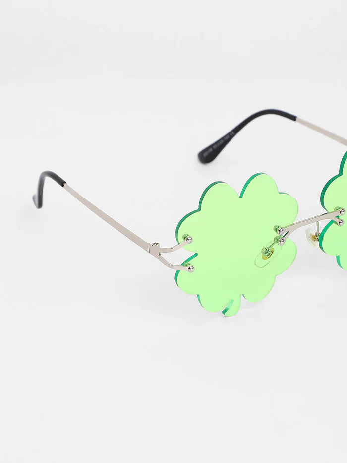 The Clover Rave Round Sunglasses - Shamrock Green