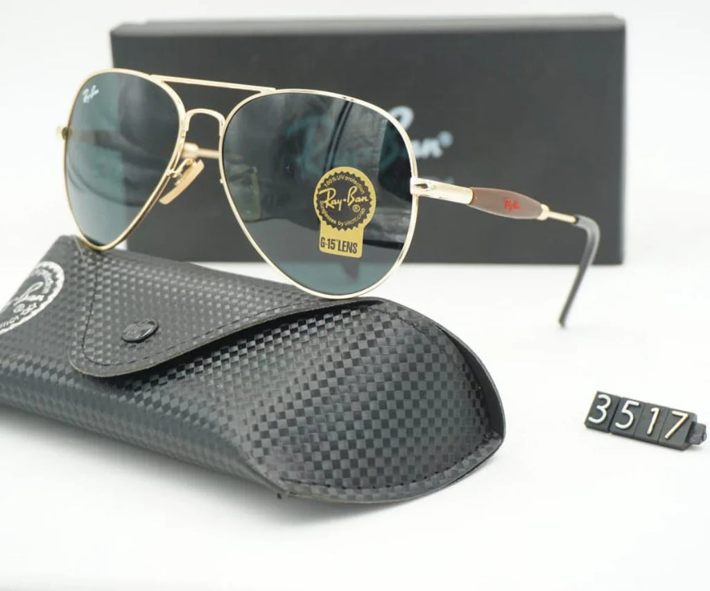 Trendy New Oval Black & Gold Master Sunglasses