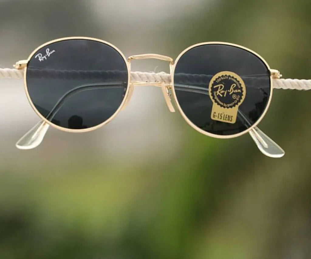 New Design Black & Gold Round Master Sunglasses