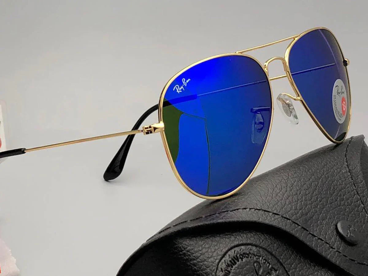 Best New Blue & Gold Men Sunglasses