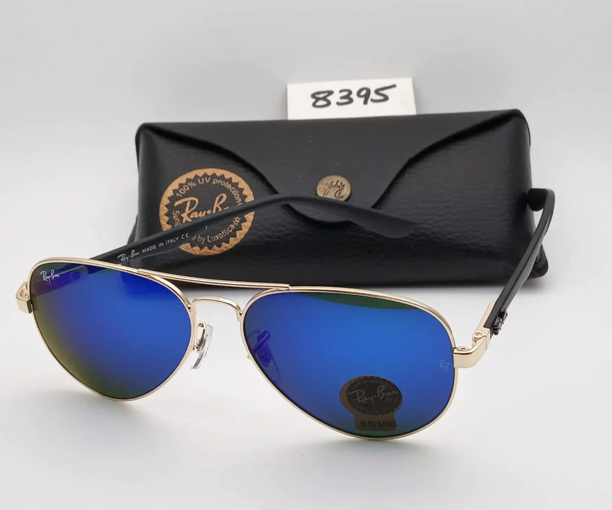 Trendy New Oval Blue & Gold Master Sunglasses