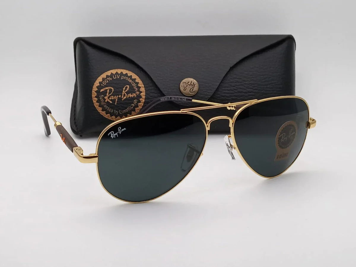Best New Black & Gold Oval Trendy Hot Sunglasses