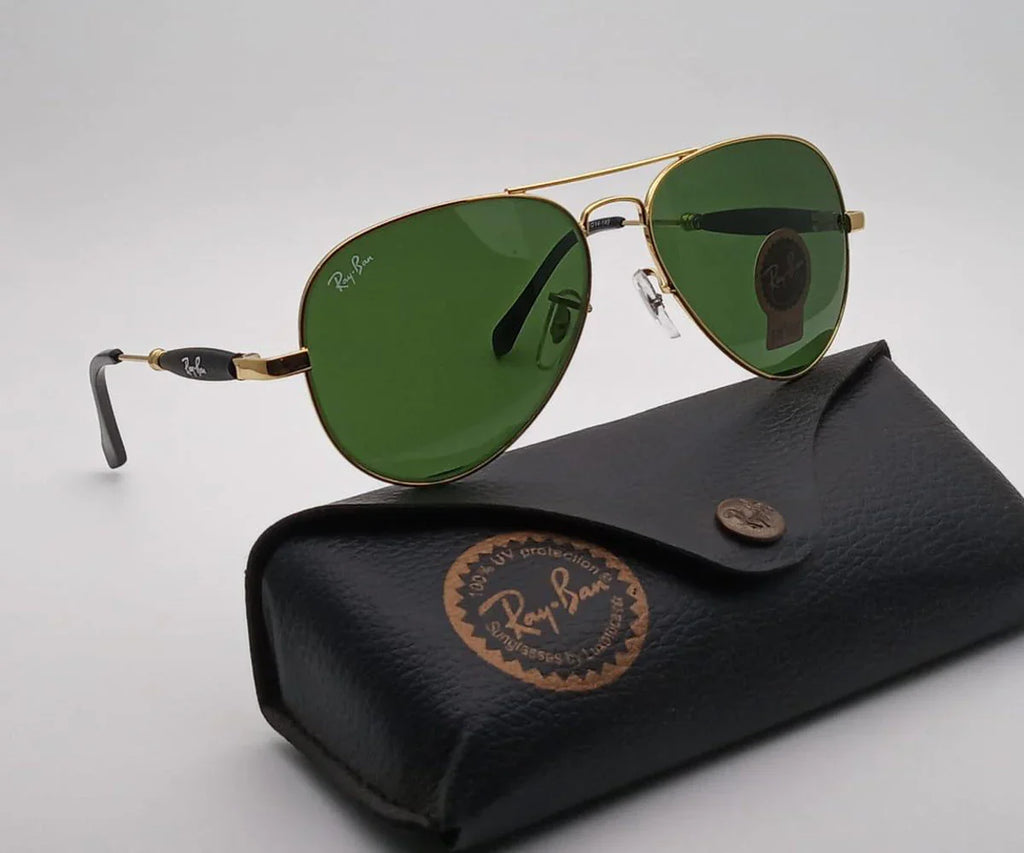 Oval Model Green & Gold Unique Sunglasses