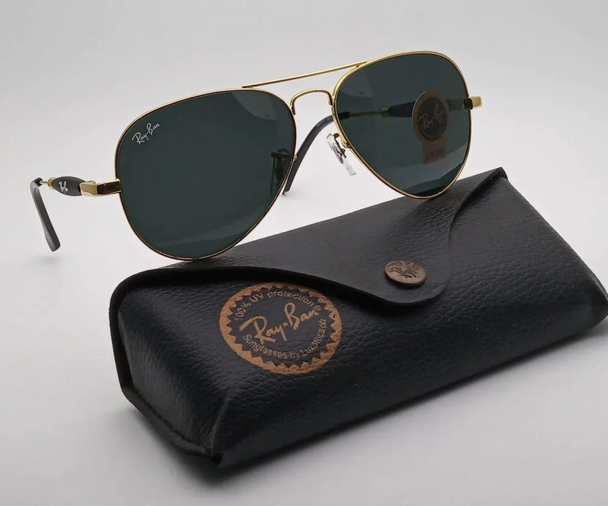 Genz Black & Gold Unique Sunglasses