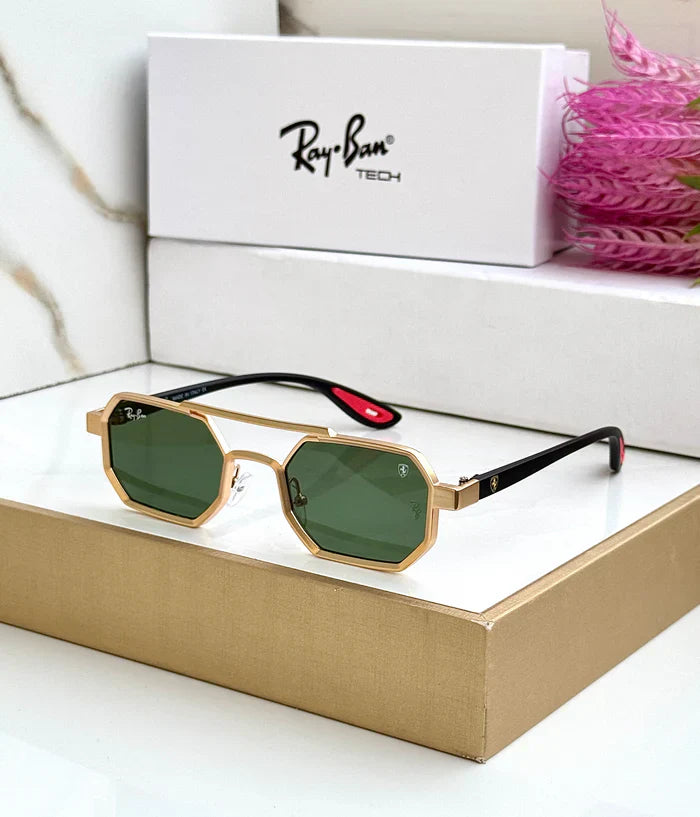 METAL GOLD GREEN UV-400 SUNGLASSES