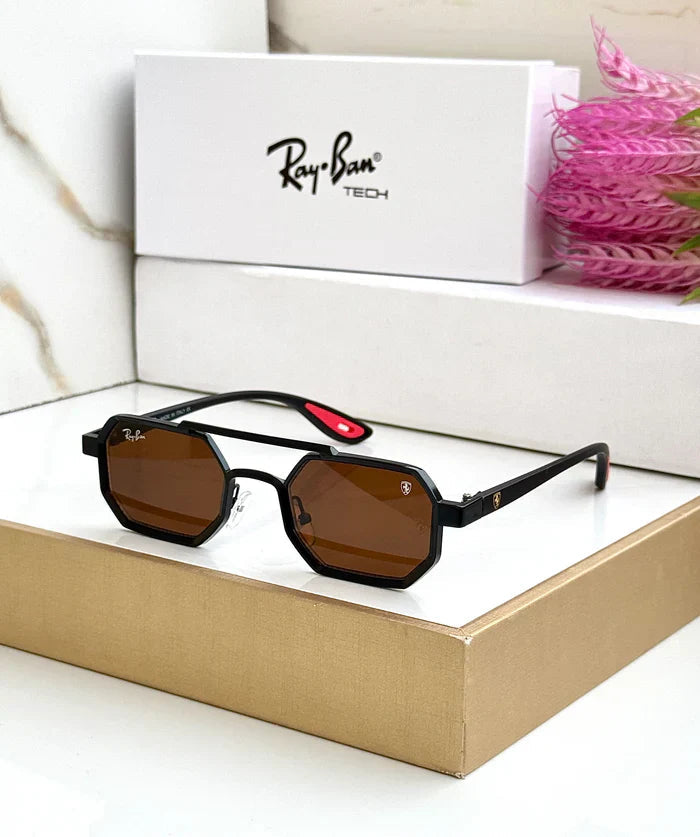 METAL BLACK BROWN UV-400 SUNGLASSES