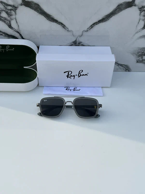 METAL GREY BLACK UV-400 SUNGLASSES
