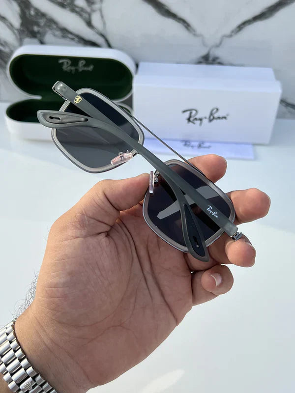 METAL GREY BLACK UV-400 SUNGLASSES