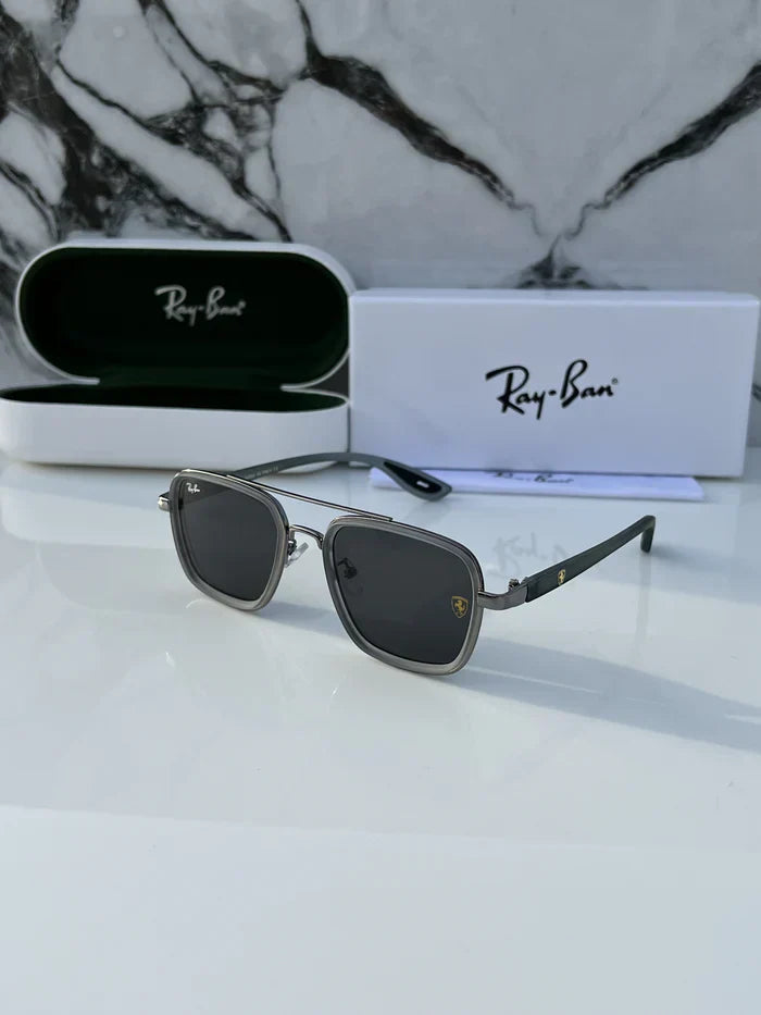 METAL GREY BLACK UV-400 SUNGLASSES