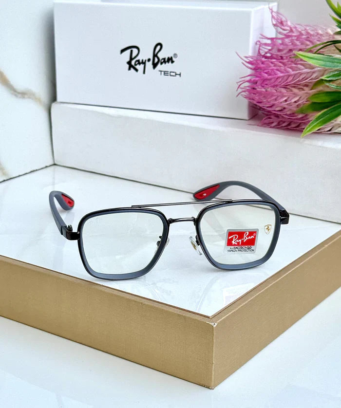 METAL GREY WHITE UV-400 SUNGLASSES