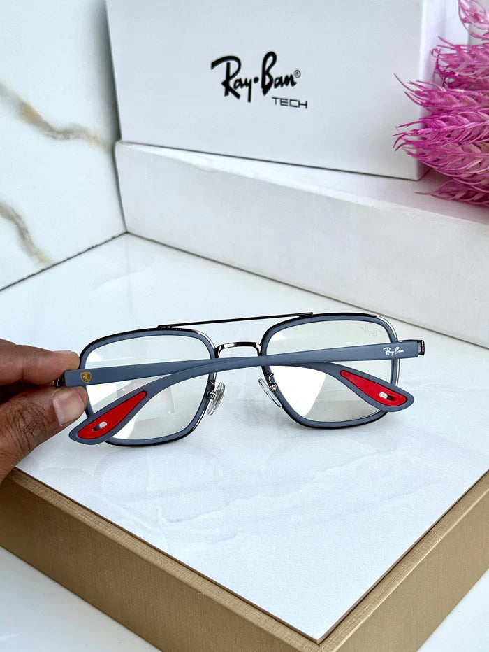 METAL GREY WHITE UV-400 SUNGLASSES