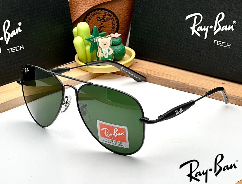 BLACK GREEN UV-400 SUNGLASSES