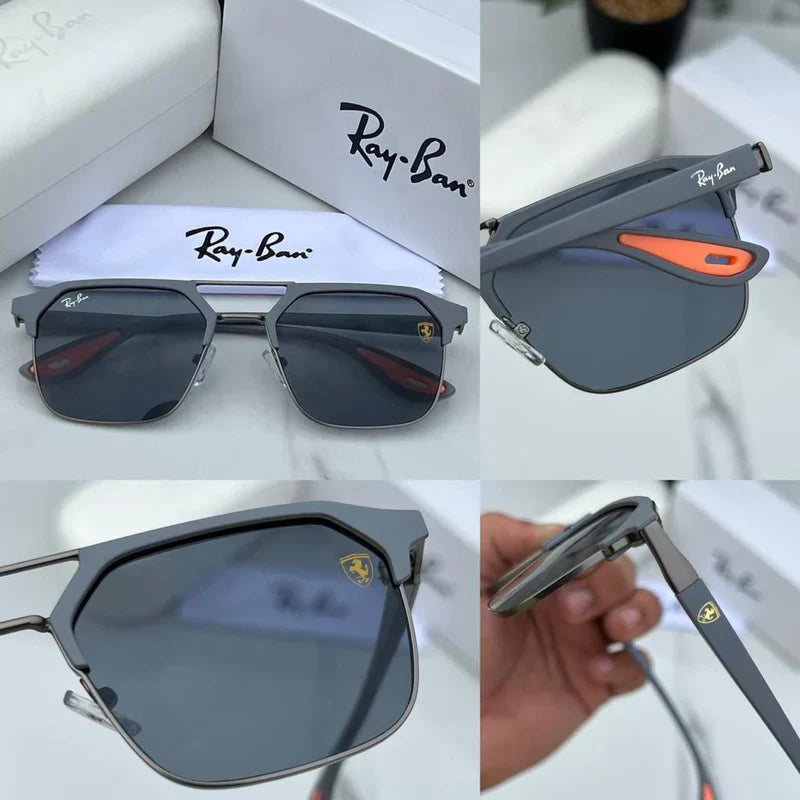 METAL GREY BLACK UV-400 SUNGLASSES