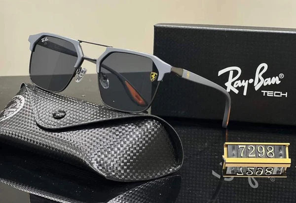METAL GREY BLACK UV-400 SUNGLASSES