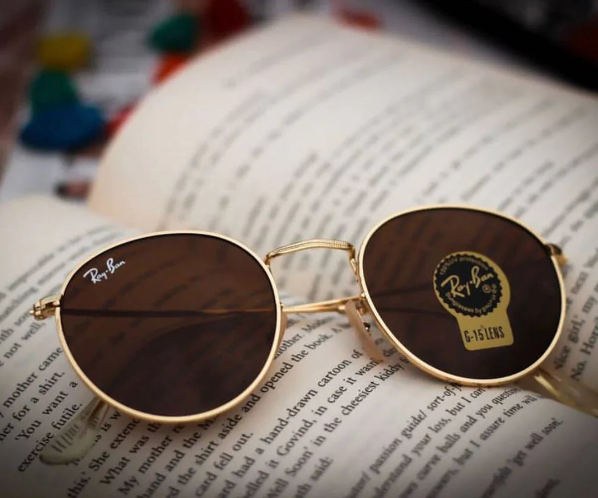 Best New Brown & Gold Round Master Sunglasses