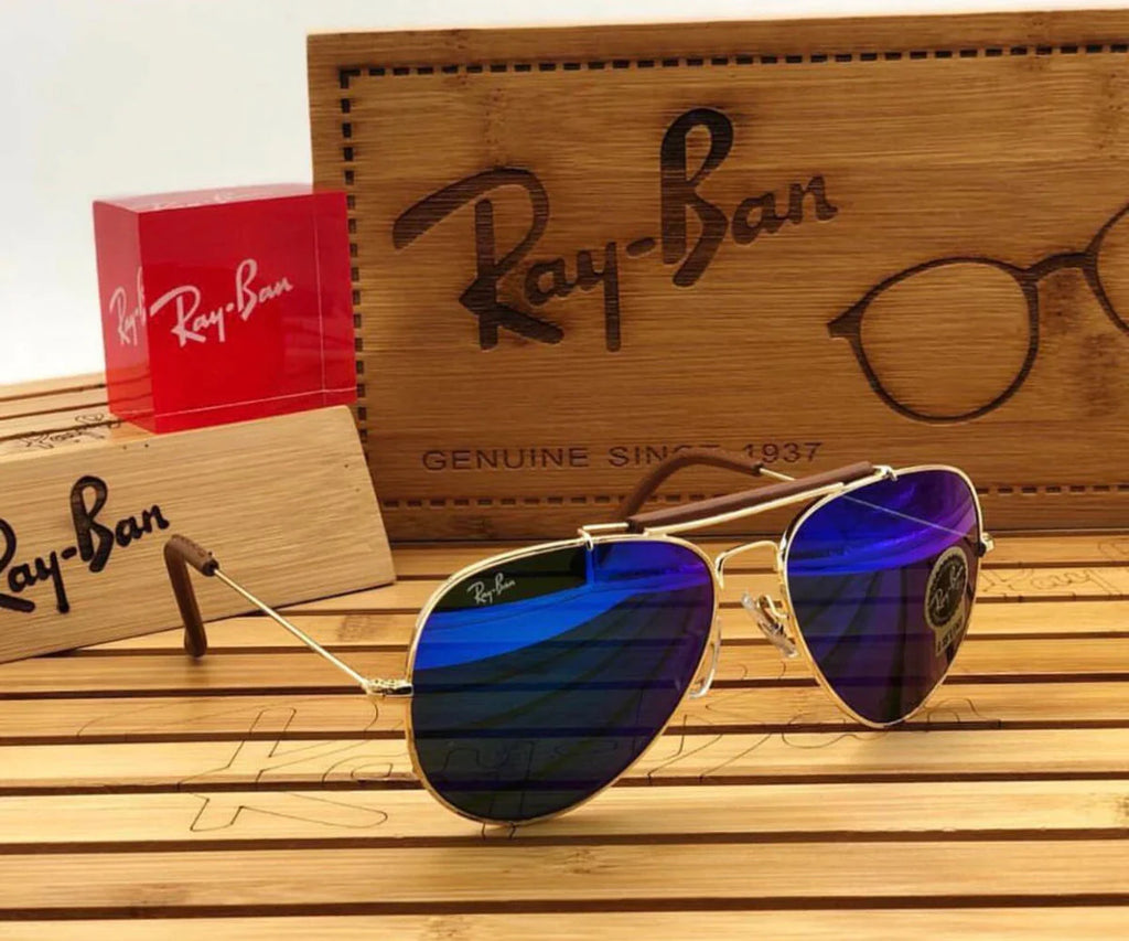 Blue & Gold Fancy Bridge Master Sunglasses