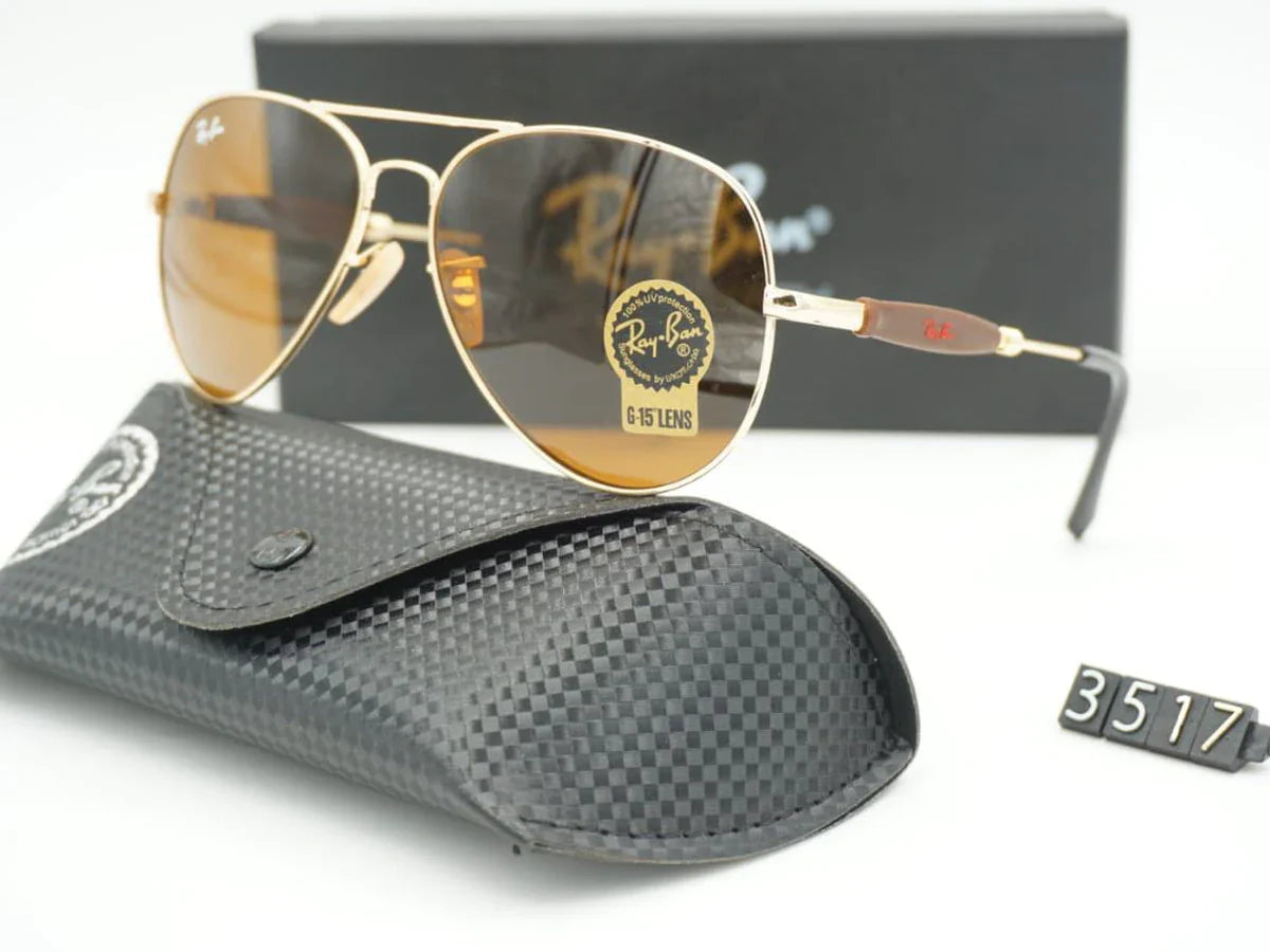 Oval Model Brown & Gold Master Unique Sunglasses