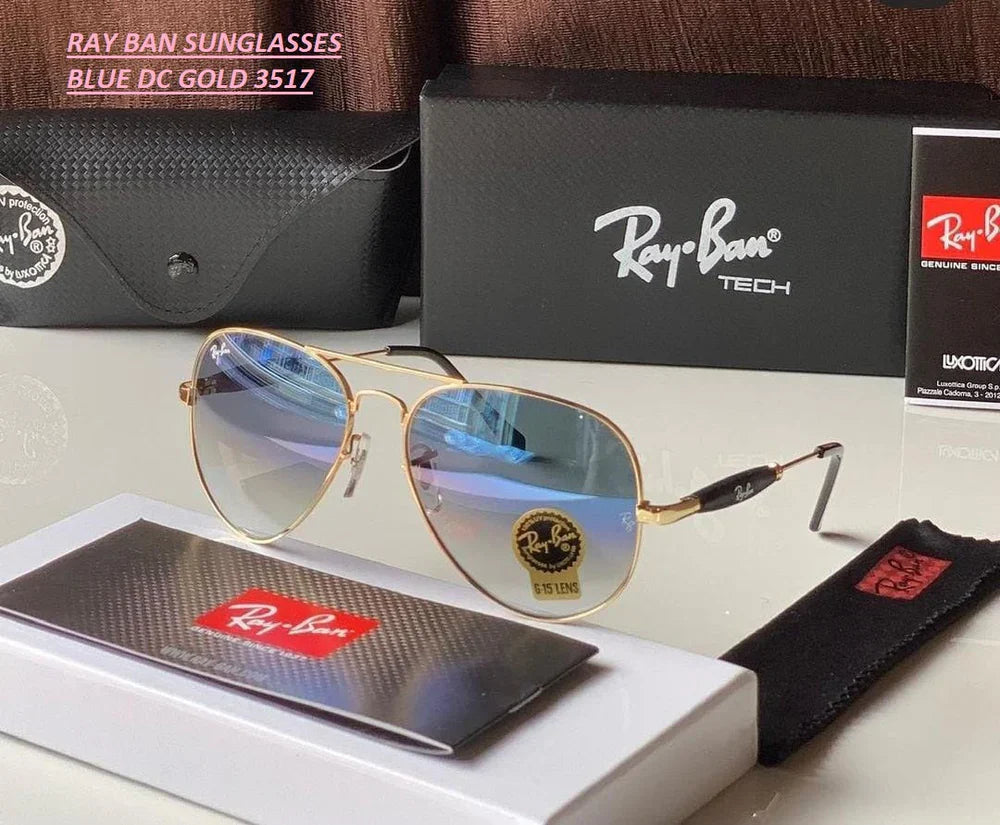 Best New Blue Shade & Gold Trendy Hot Sunglasses