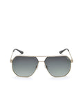 Men Green Lens & Gold-Toned Square Sunglasses