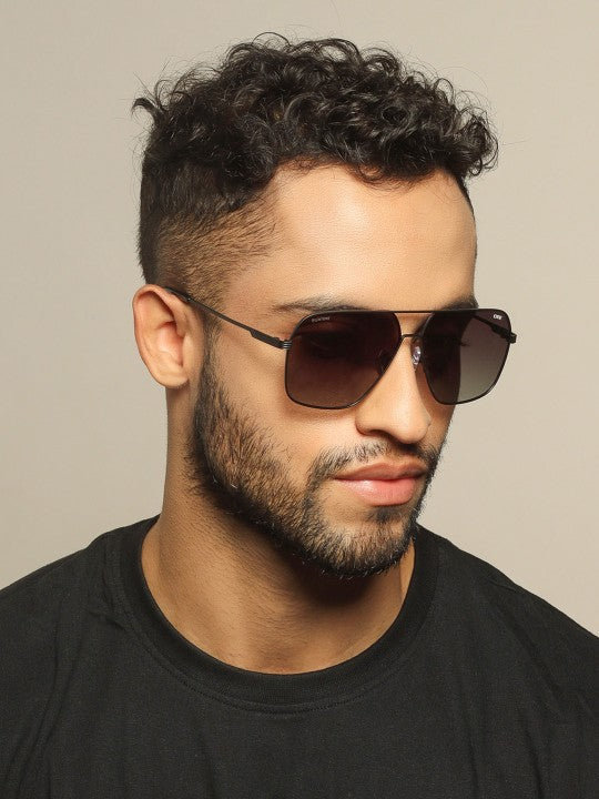 Brown Lens & Brown Square Sunglasses For Men