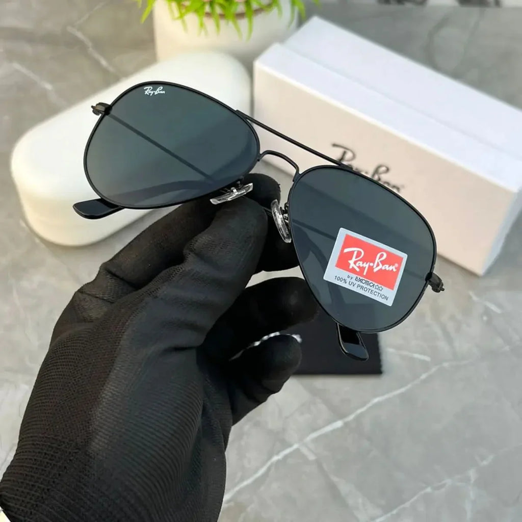 UV Protected Black & Black Sunglasses