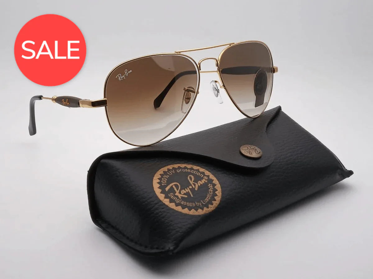 Oval Model Brown Shade & Gold Unique Sunglasses