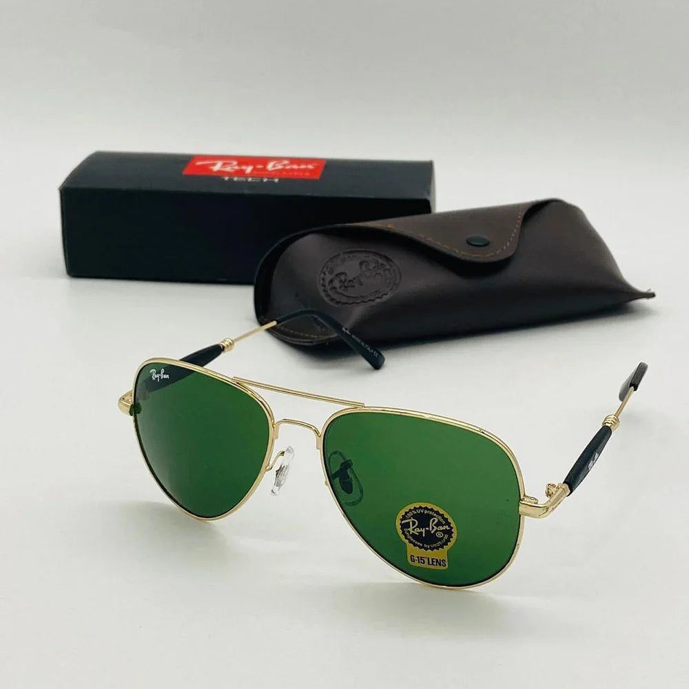 Genz Green & Gold Sunglasses For Men