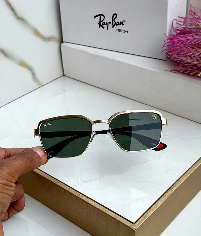 METAL GOLD GREEN UV-400 SUNGLASSES