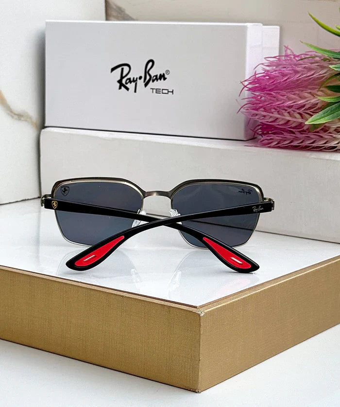 METAL SILVER BLACK UV-400 SUNGLASSES