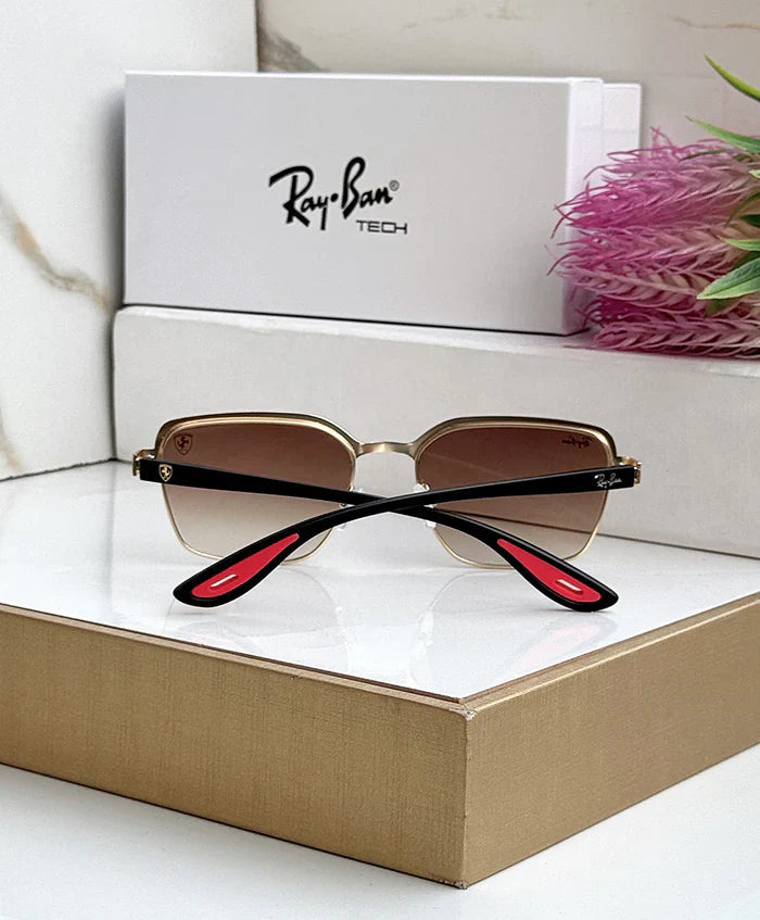 METAL GOLD BROWN DC UV-400 SUNGLASSES