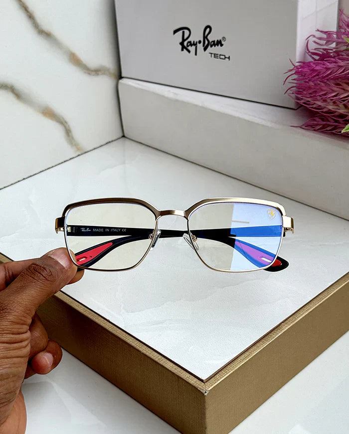 METAL GOLD BLUE CUT SUNGLASSES