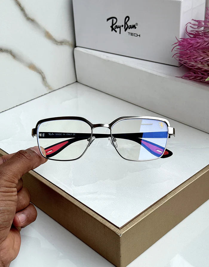 METAL SILVER BLUE CUT SUNGLASSES