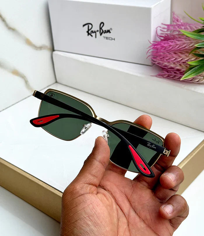 METAL GOLD GREEN UV-400 SUNGLASSES