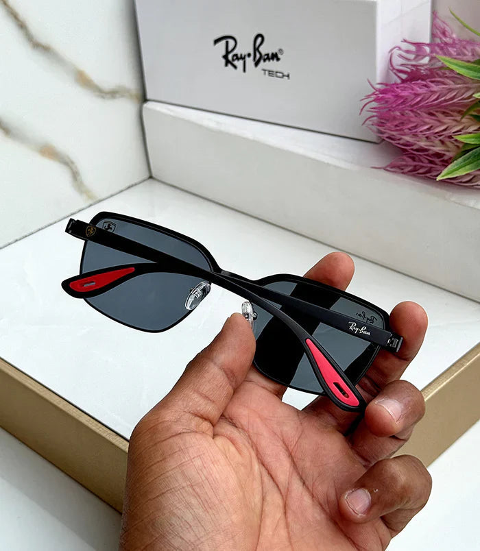 METAL BLACK BLACK UV-400 SUNGLASSES